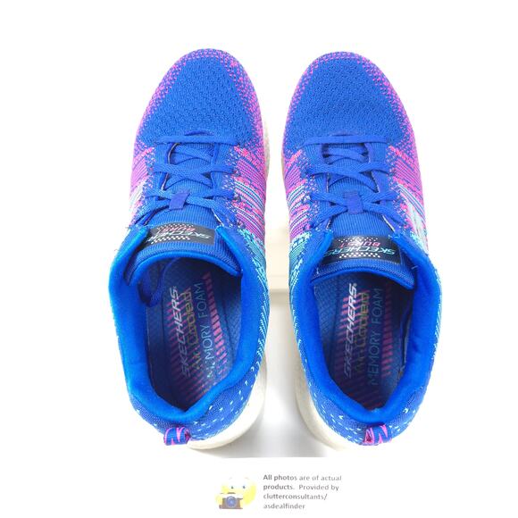 Skechers Burst Athletic Lace Up Running Shoe Womens Size 8 12437 Blue White - Picture 6 of 9